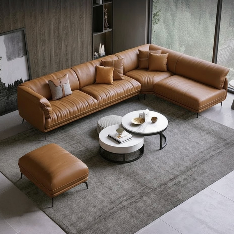 Macaca Modern 6 Seater Luxury Corner Sleek Sofa