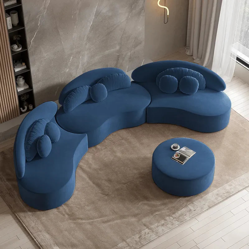 Bloom Modern 7-Seat Modular Sofa Velvet Upholstered