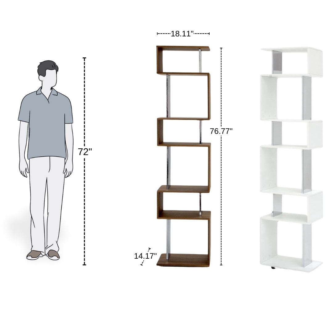 Versatile Staggered Bookshelf With Modern Design
