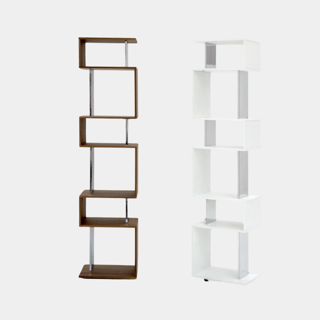 Versatile Staggered Bookshelf With Modern Design