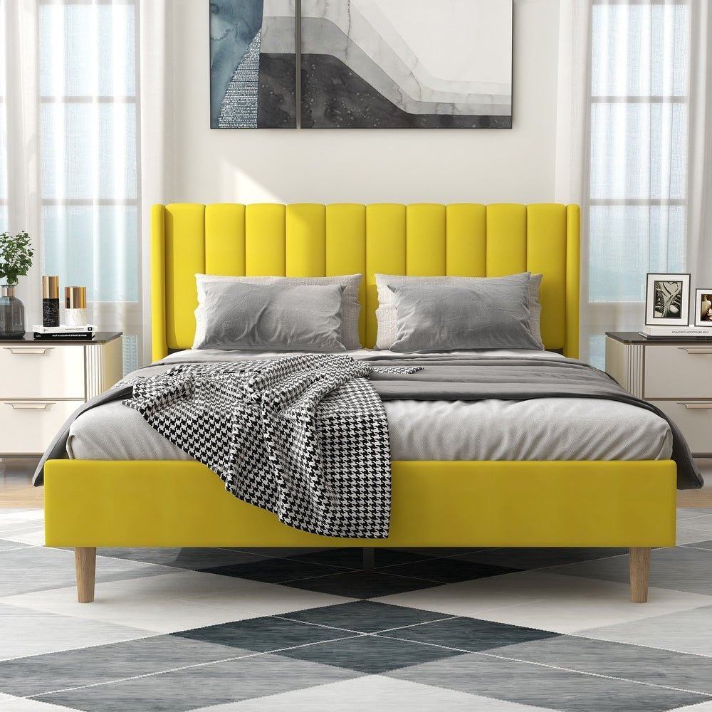 Austere Modern Upholstered Tufted Bed