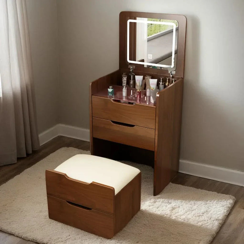 3 in 1 Vanity Desk with Plip Top Mirror,Compact Makeup Vanity