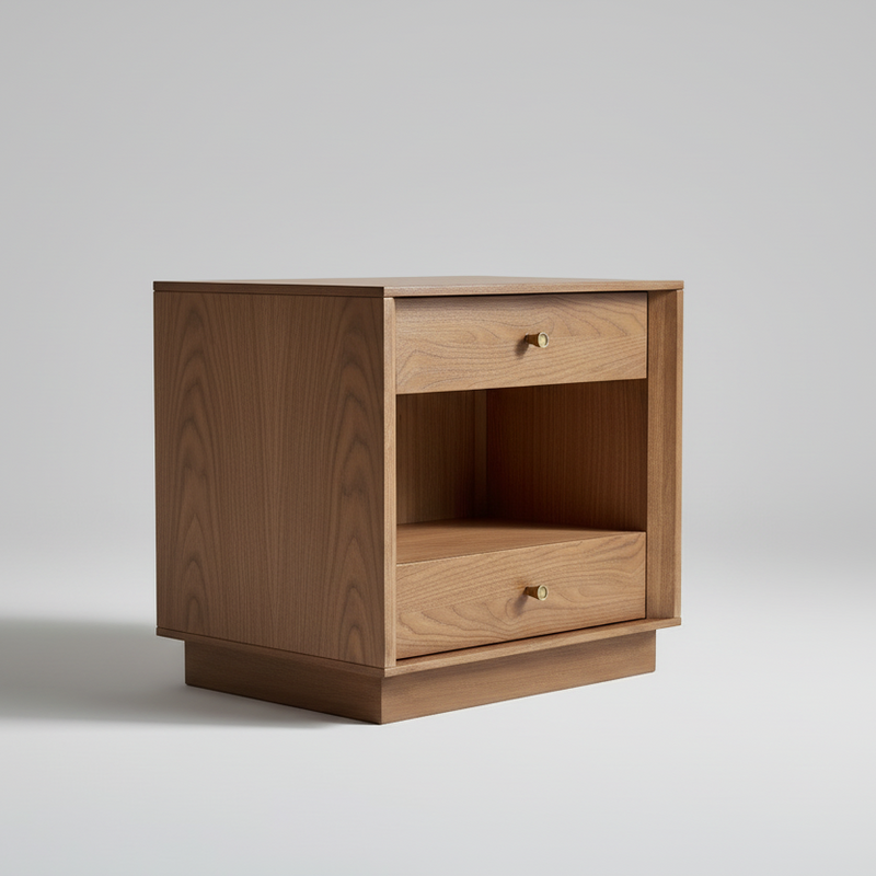 Walnut Wood Bedside Table