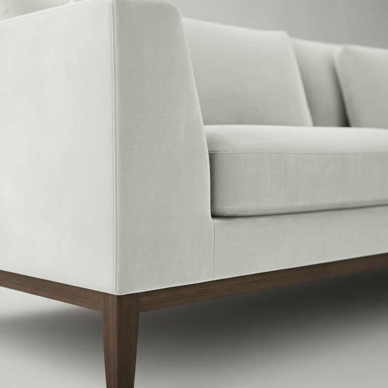 Track Arm Sofa — Tailored Wood Base, made to order by Wooden Empiro — view 3