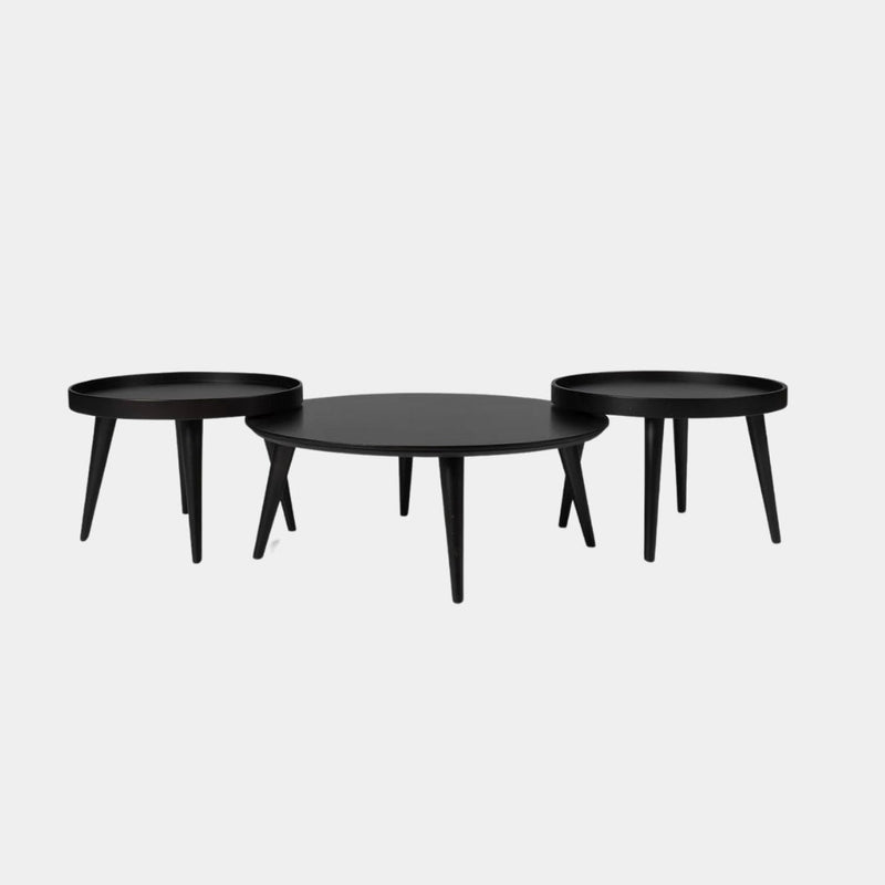 Black Silhouette Circular Coffee Table Trio
