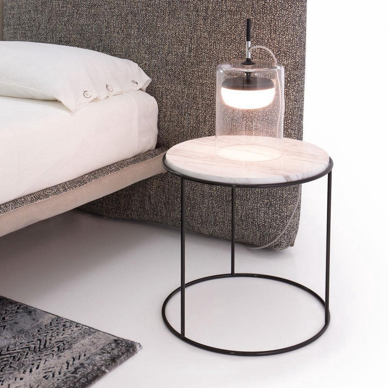 Modern Luxe Round Marble-Top Side Table