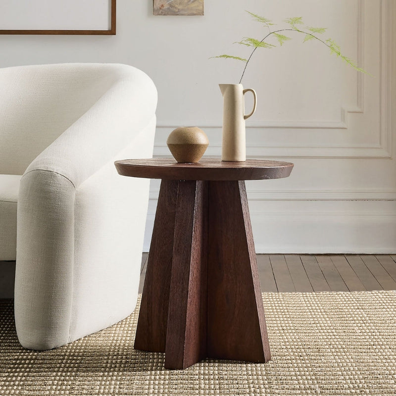 Mid-Century Walnut Finish Side Table