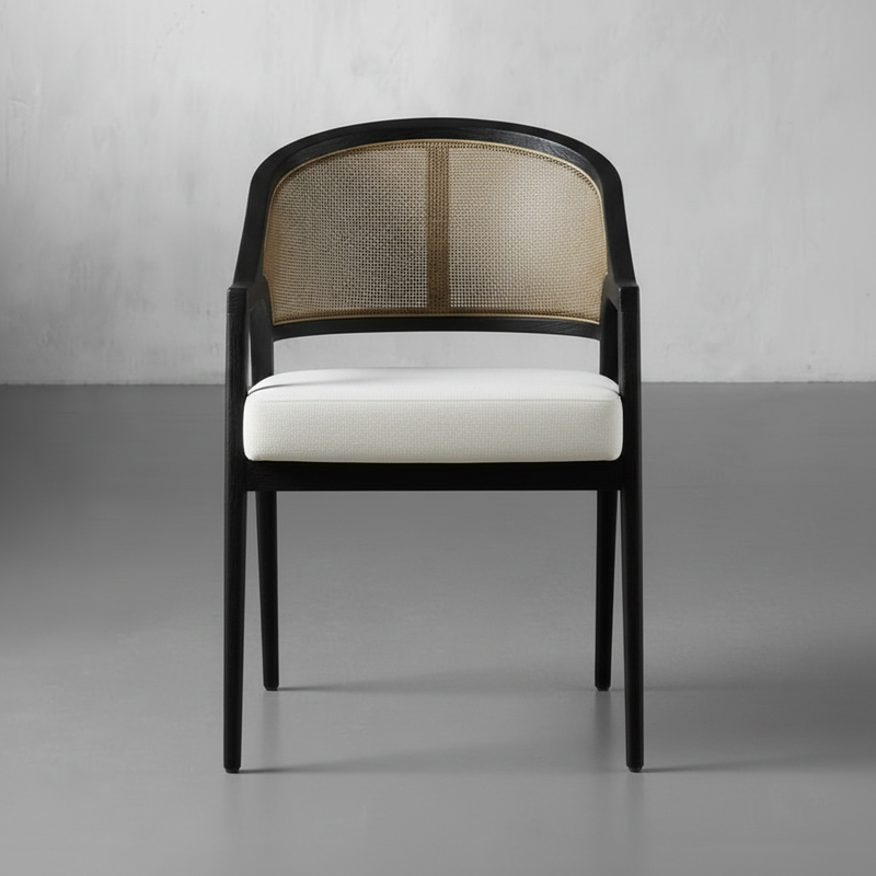 Cane Dining Accent Chair