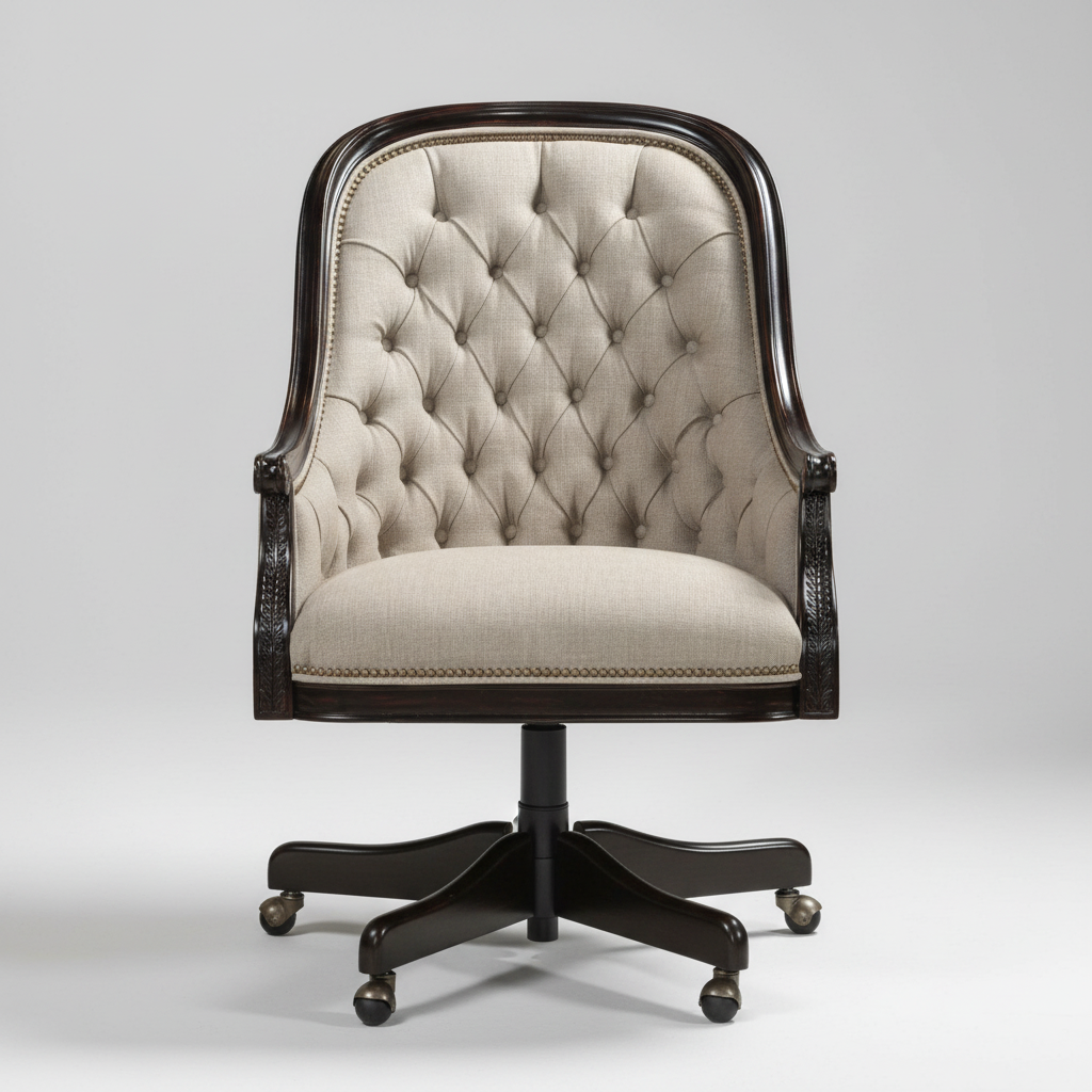 Ivory Durbar Chair – Tufted Swivel Armchair