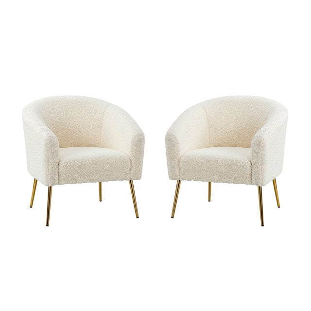 Luma Modern Upholstered Living Room Chair Barrel Chair with Metal Legs