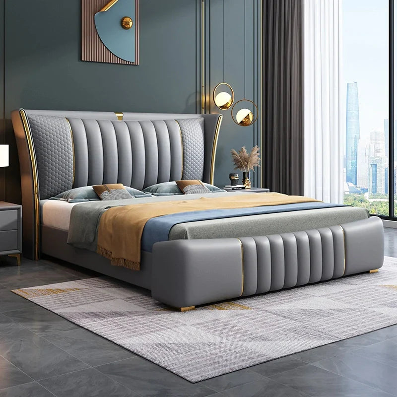 Serenzo Luxury Upholstered Bed In Leatherette