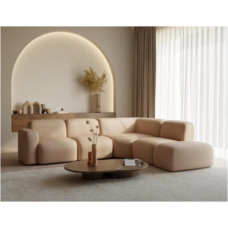Cloudino Beige L-Shaped Modern Sofa