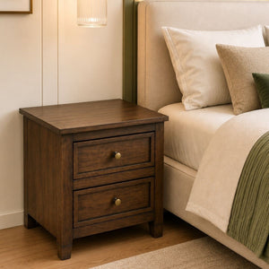 Kavya Wooden Bedside Table - Bedsides - Gharaana