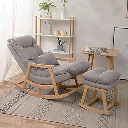CRAFT DECOR Rocking Chair with Footrest | Rocking Chair with Soft Cushioned for Home & Office
