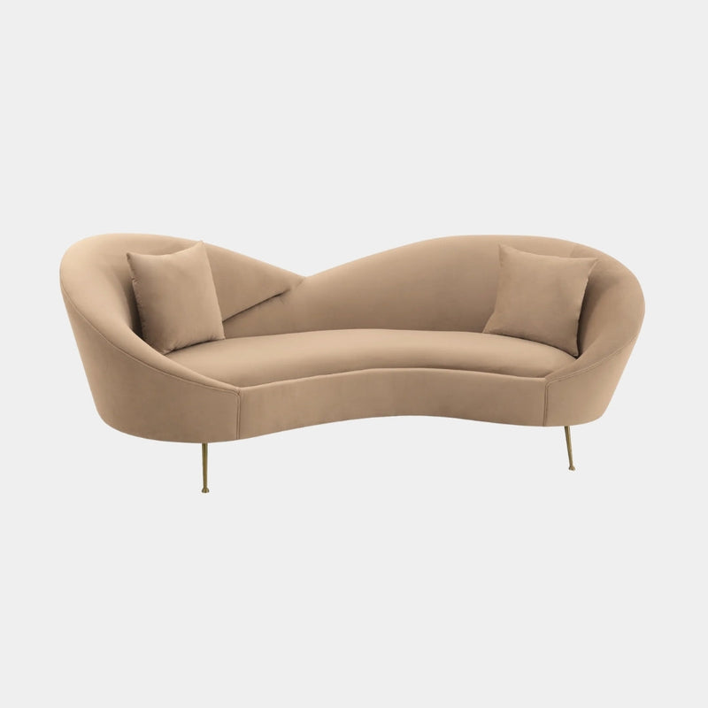 3 Seater Stylish Curved Sofa with Slender Legs