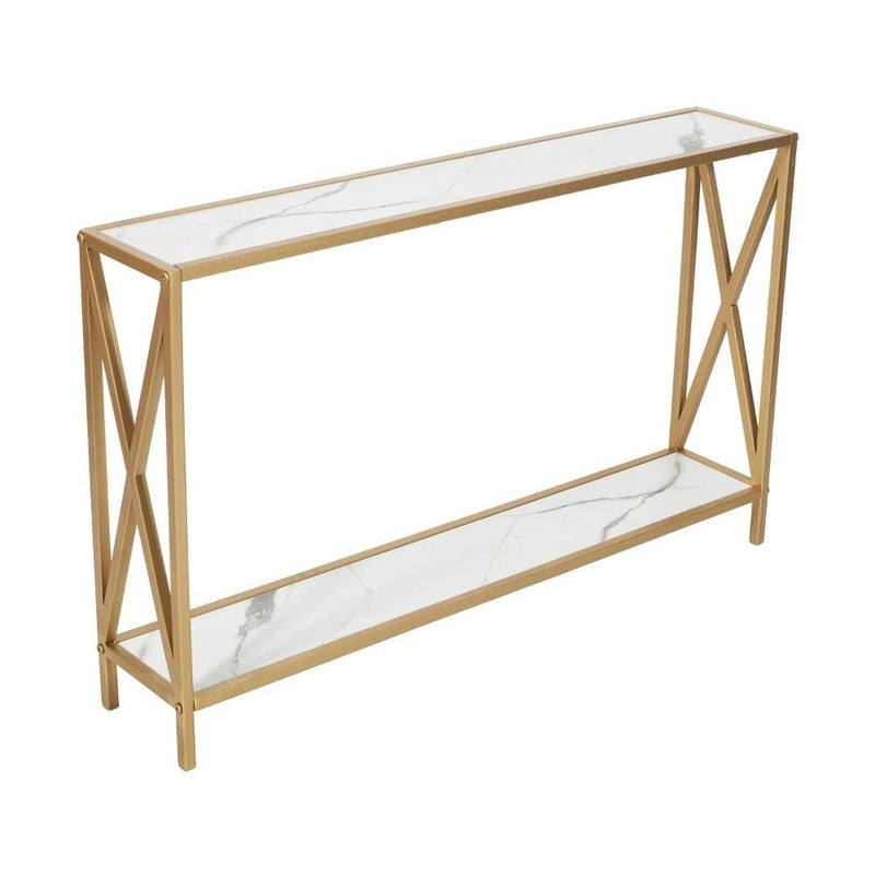 CRAFT DECOR Engineered Wood 2 Tier Console Table | End Table Side Table Console Table for Living Room Hall Bedroom Office | Multipurpose Table for Home Decor