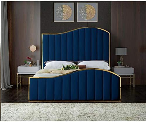Cushy Modern Velvet Upholstered Bed
