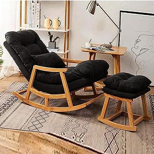 CRAFT DECOR Rocking Chair with Footrest | Rocking Chair with Soft Cushioned for Home & Office