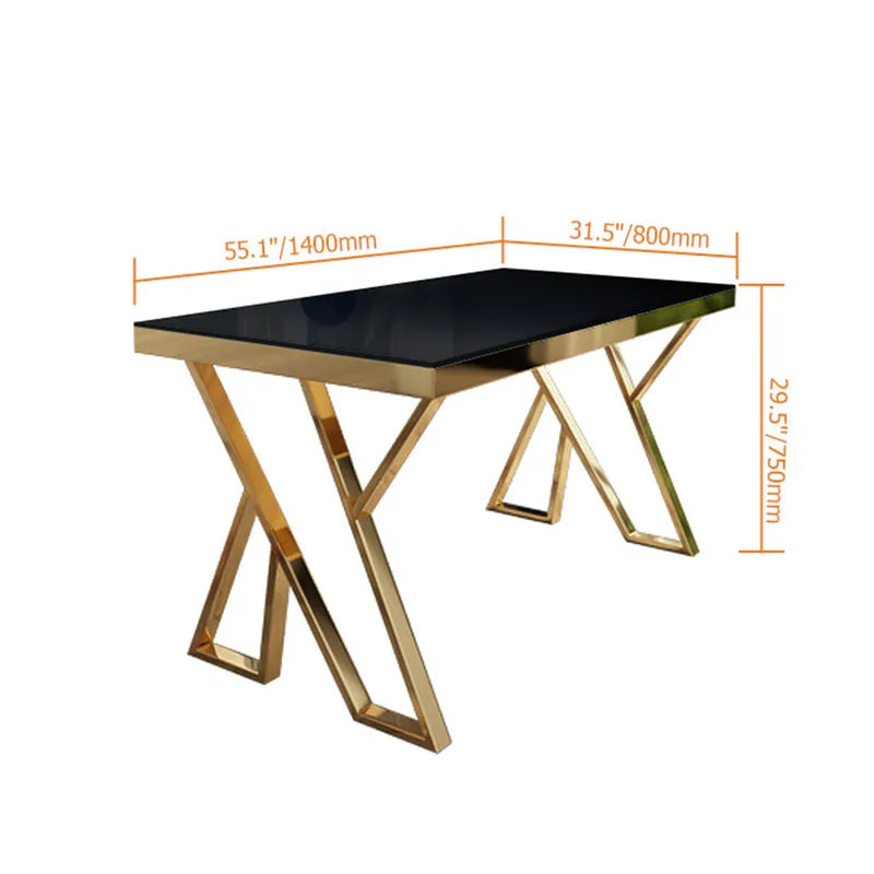 Grandeur Rectangular dining table made of tempered glass with a sleek black finish measuring 1400mm.