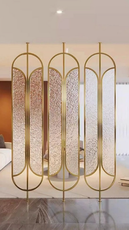 Loral Fluted Glass Metal Partition