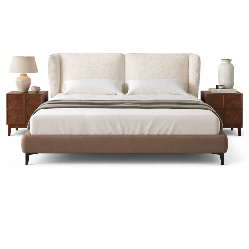 Mocha Modern Minimalist Dual Color Bed With Storage