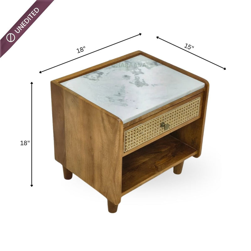 Vyut Marble Top Bedside Table
