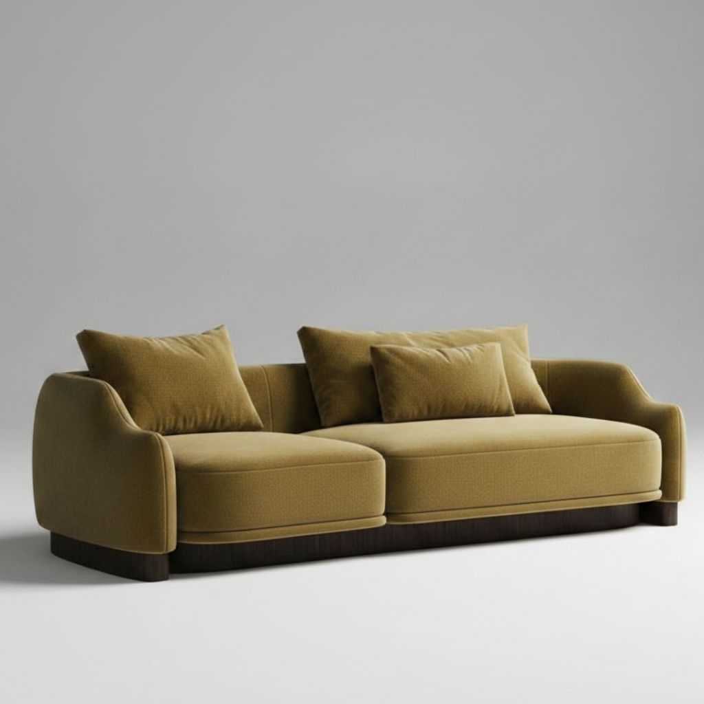 Moss Silhouette — Curved Chaise Sofa, made to order by Wooden Empiro — view 2