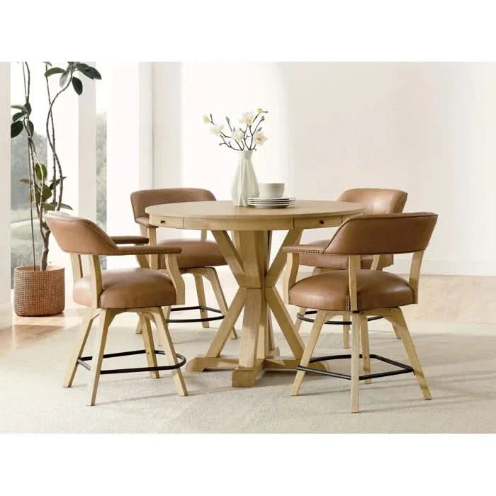 4 Seater Trestle Dining Set - Wooden Empiro
