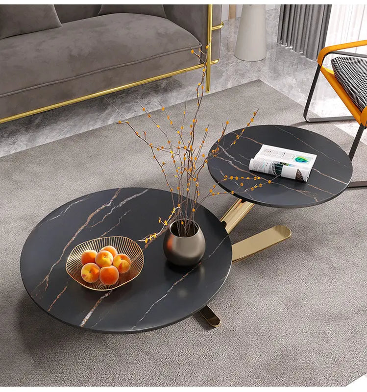 Zerena Modern Round Golden Base Round Center Table