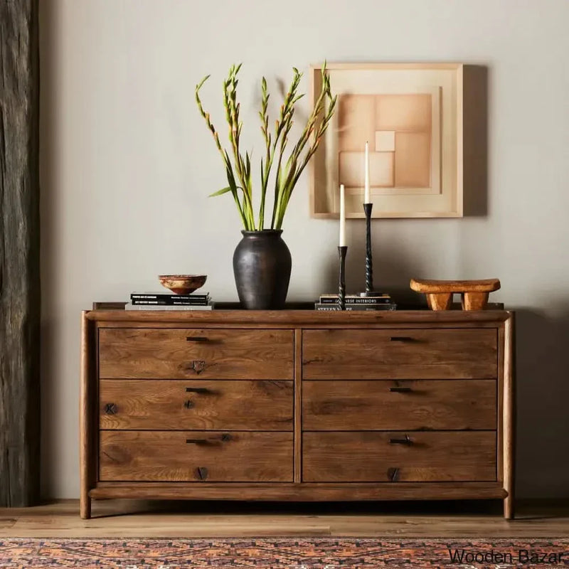 6 Chest of drawers in soild wood Classic Design with Spacious, Functional Storage
