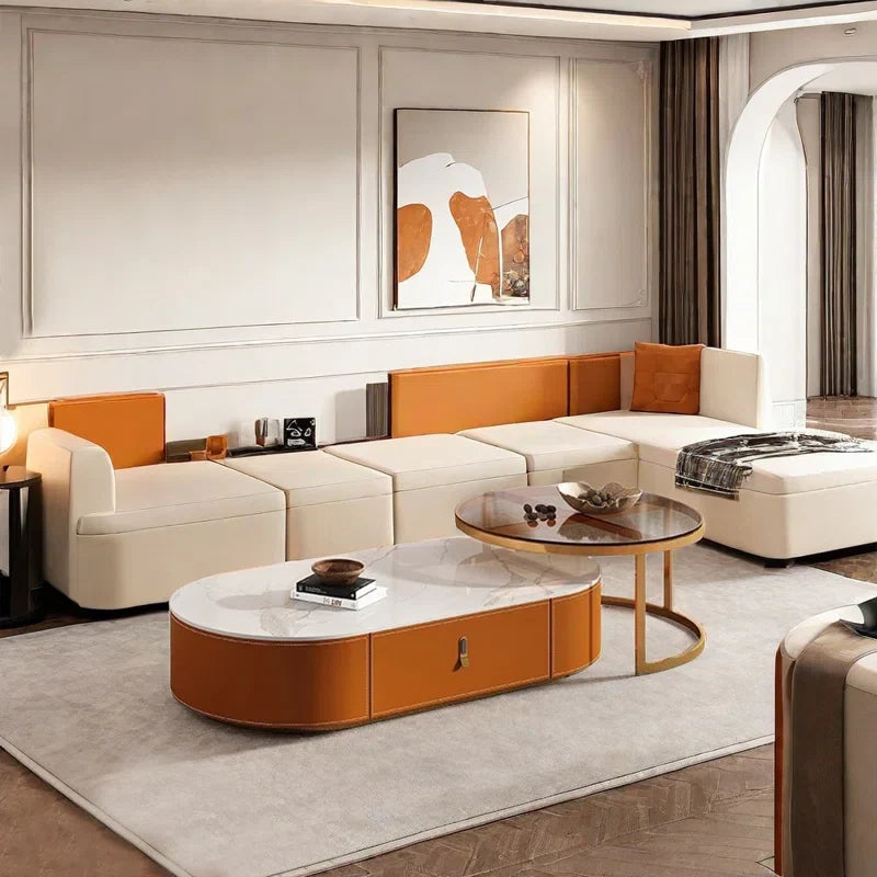 Orca Modern Sleek Nesting Coffee Table Set Of 2