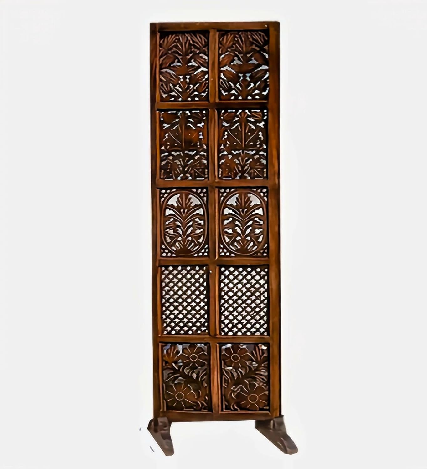 Wooden Room Divider/Partition for Living Room,Bedroom, Pooja Room & Home Decor (1 Panels partion Dark Antique Brown) (72 X 20 Inch)