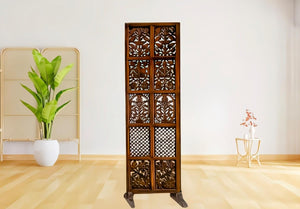 Wooden Room Divider/Partition for Living Room,Bedroom, Pooja Room & Home Decor (1 Panels partion Dark Antique Brown) (72 X 20 Inch)