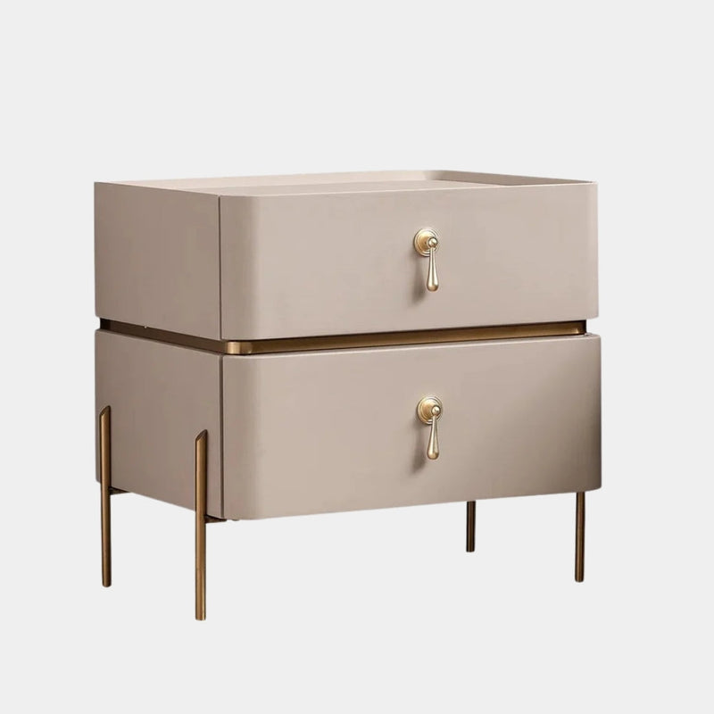 Modern Chic White & Gold Side Table