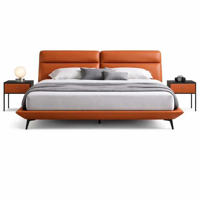 Opulent Luxury Upholstered Bed In Leatherette