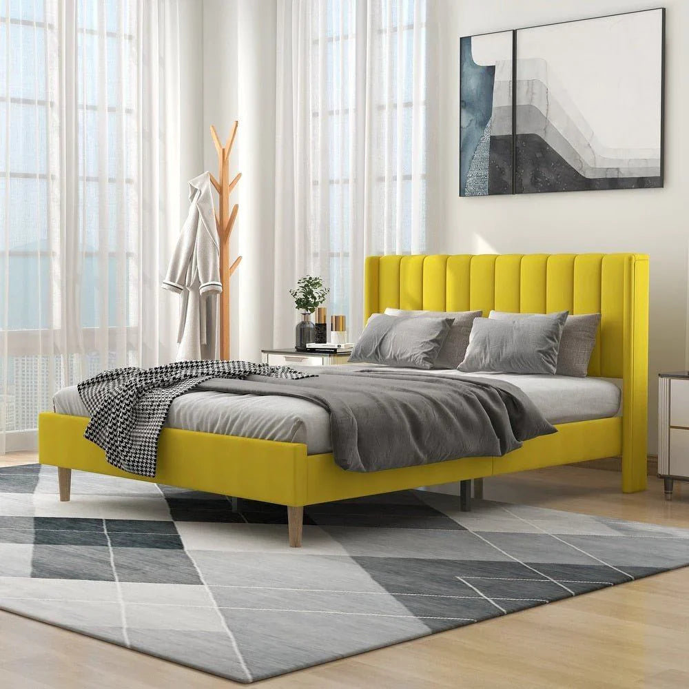 Austere Modern Upholstered Tufted Bed