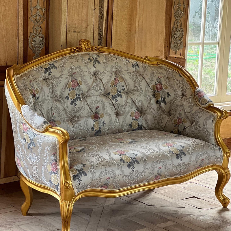 Louis XV sofa with lion sentinel