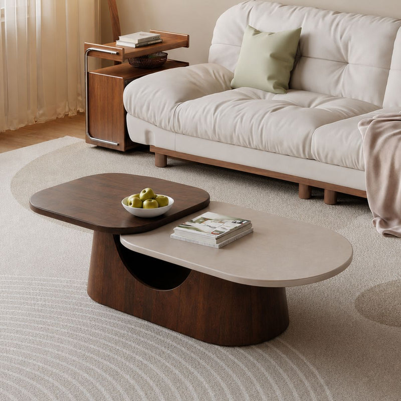 Bruno Solid Wood 2-Tier Center Table