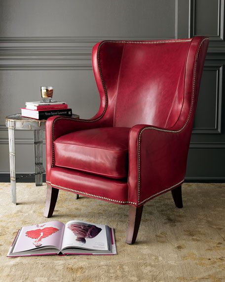 Retro Traditional Red Wing Chair