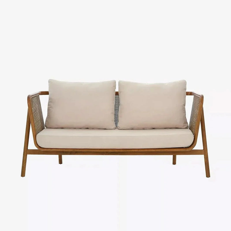 Linner Modern Solid Wood & Cane 3-Seater Sofa- Wooden Bazar