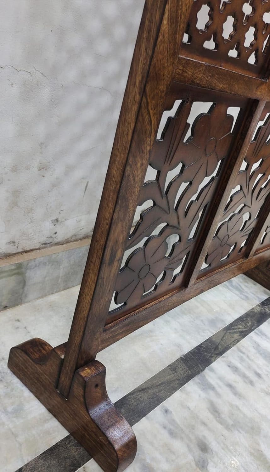 Wooden Room Divider/Partition for Living Room,Bedroom, Pooja Room & Home Decor (1 Panels partion Dark Antique Brown) (72 X 20 Inch)