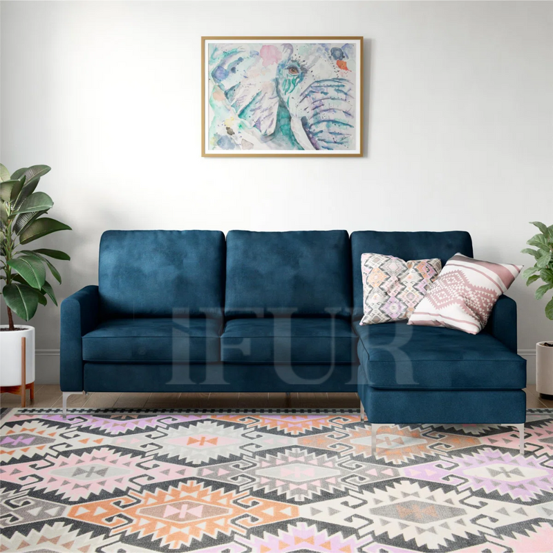 Mezie Upholstered Velvet L-Shaped Sofa