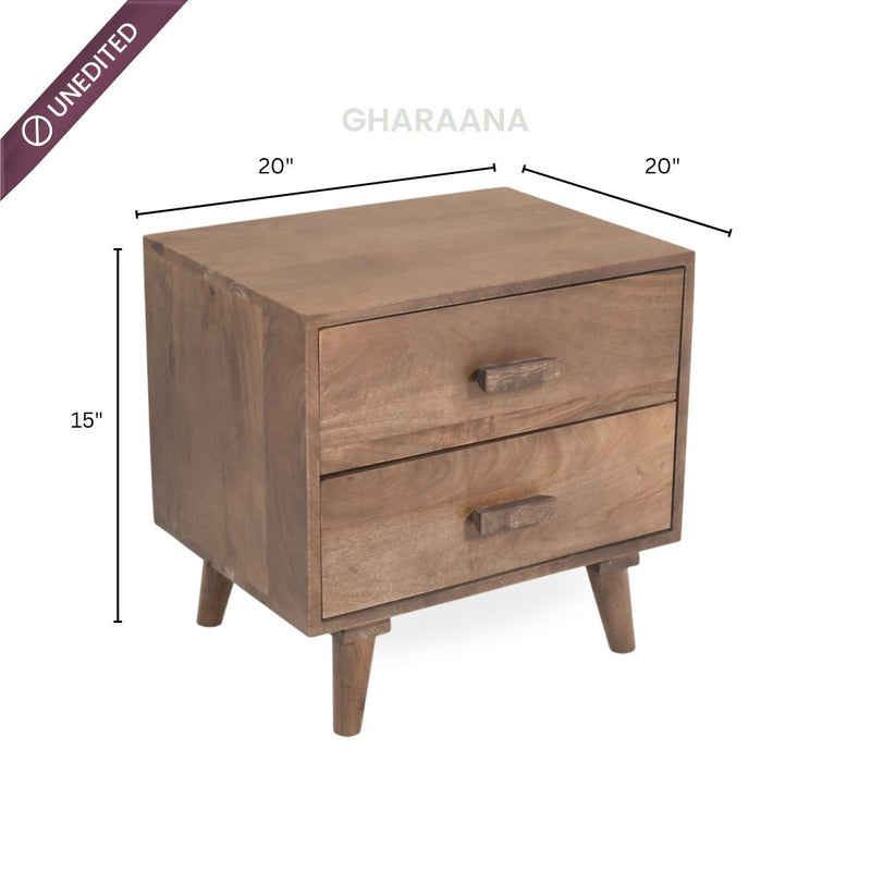 Ellora Wooden Bedside Table