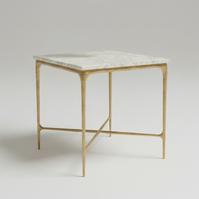 Riveted Gold Side Table
