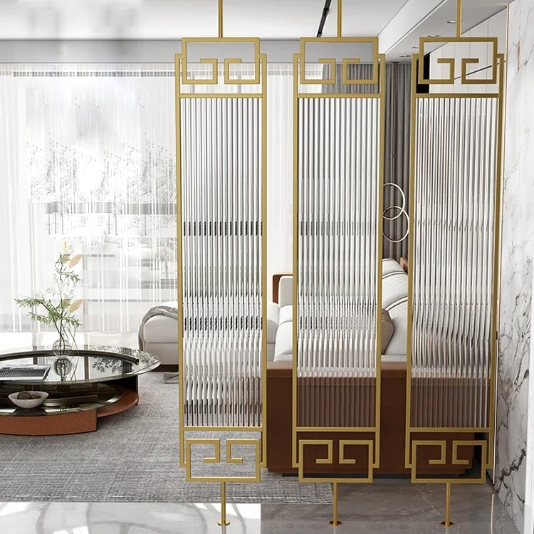 Zoha Metal Partition With Fluted Glass