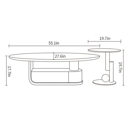 Tosy Modern Center Table With Metal Base
