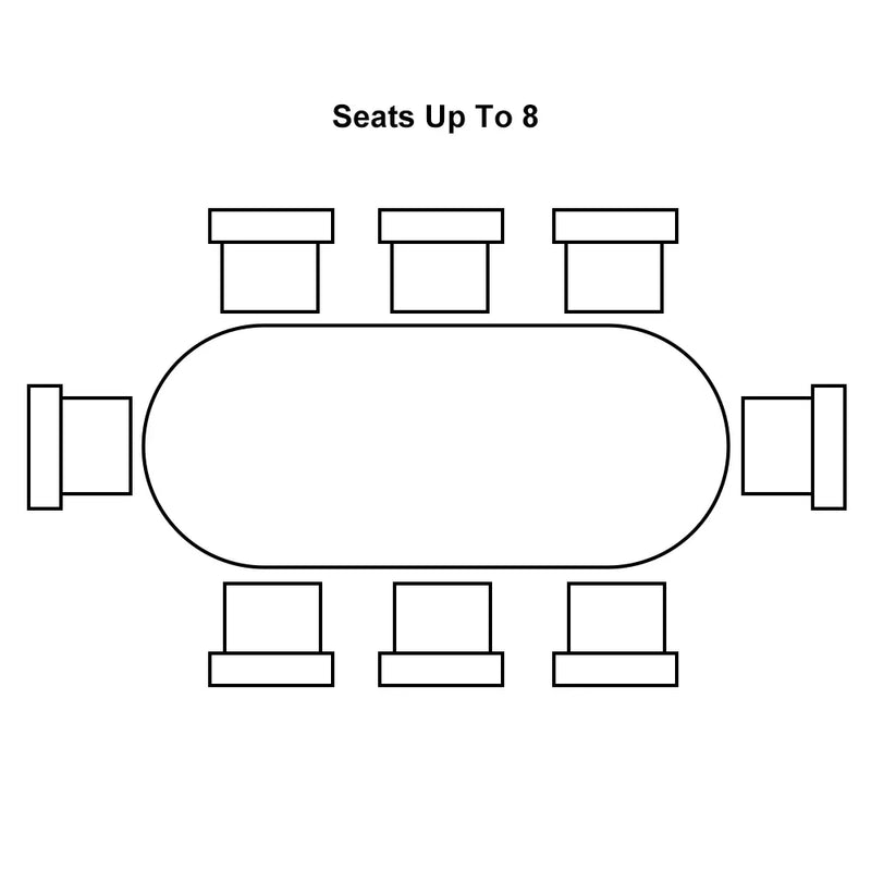 Ryma Modern Oval White 8 Seater Dining Table