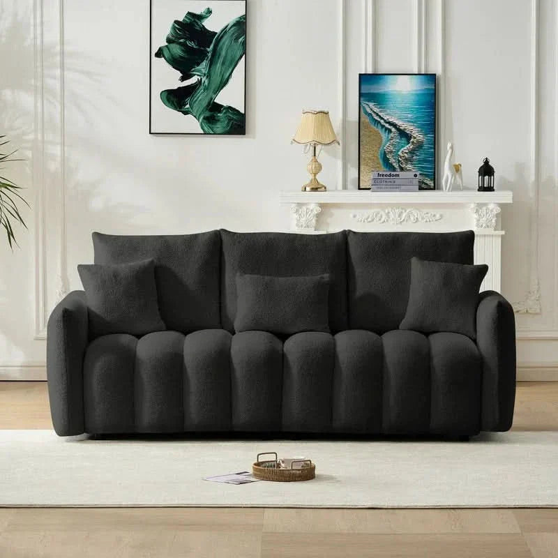 Gaang premium teddy velvet oversized cushioned 3-seater sofa
