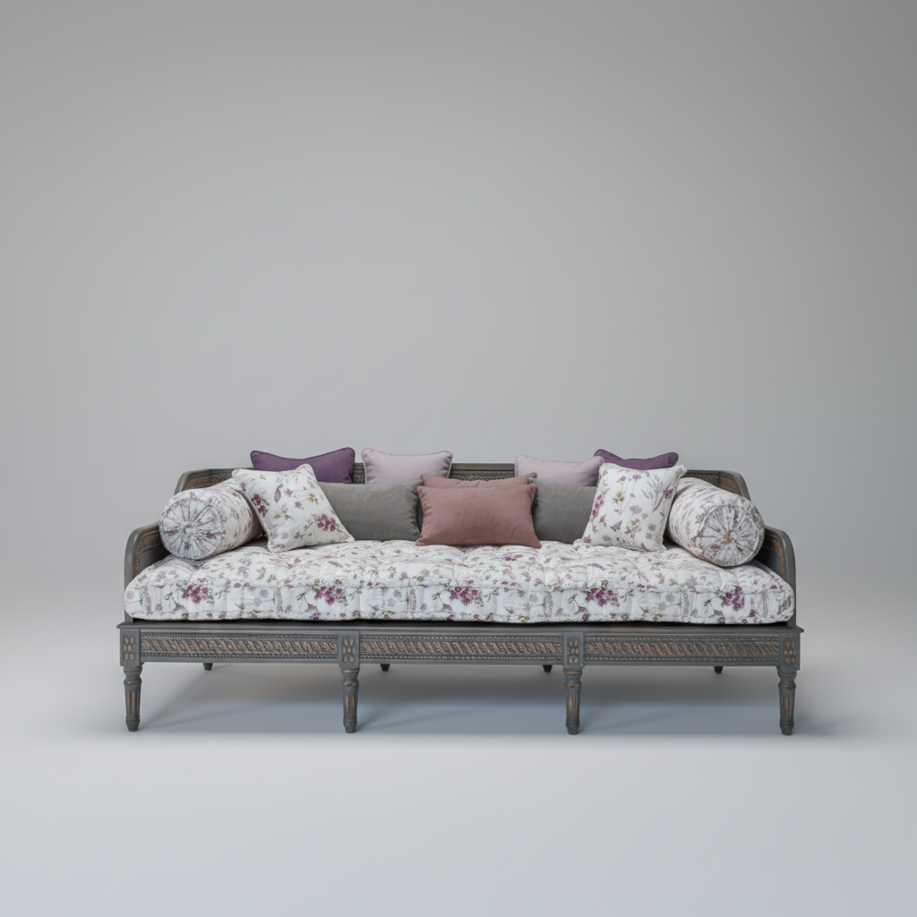 Diwan Day Bed — Traditional Lounger, made to order by Wooden Empiro