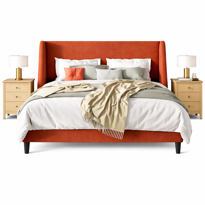 Tranquil Modern Minimalist Upholstered Bed